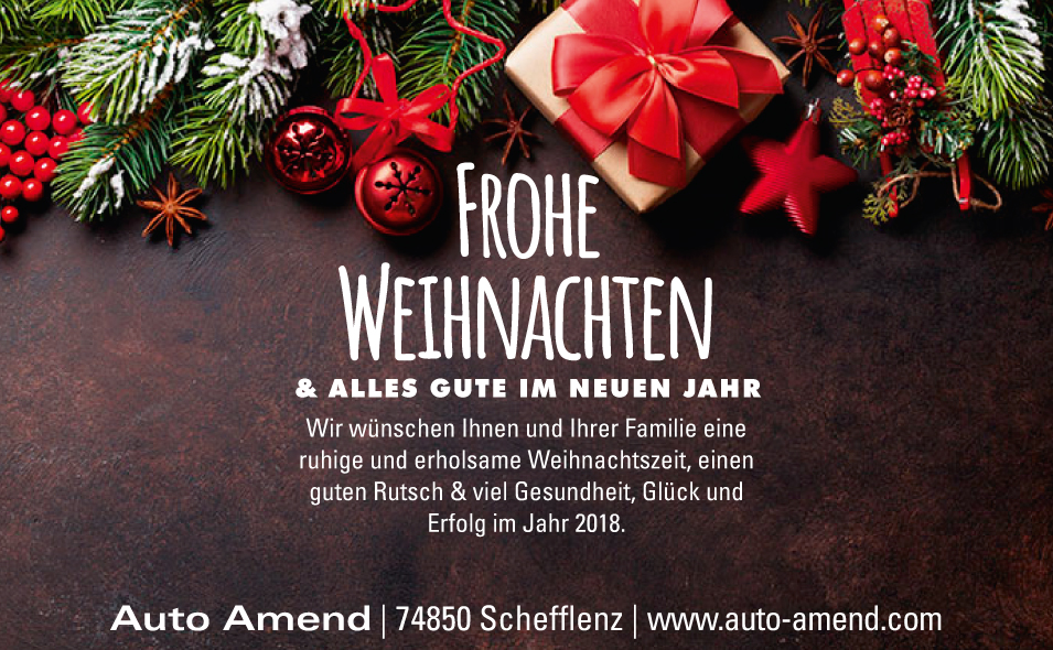 Auto Amend wünscht Frohe Weihnachten